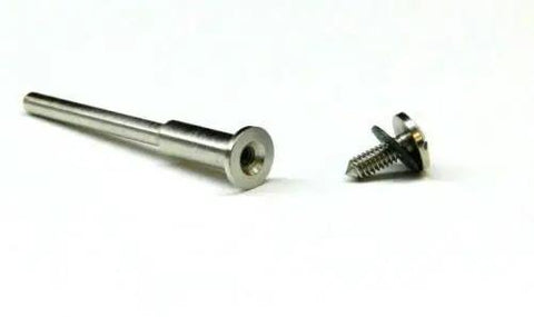 Badass Miniature Screw Mandrel 1/8 Inch Shank Rotary Tool Accessory Adapter, reinforced steel with threaded screw grip for secure hold.