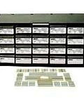 Front view of a black storage case containing a 540-piece carbon-film resistor kit, 1/4W 5%