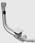 Top Tier Black Bathtub Drainer 4080 Replacement For Kaldewei featuring an assembled drain system with square matte black cover.