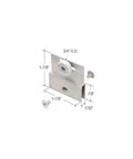 3/4 Inch Flat Edge Nylon Ball Bearing Roller Assembly For Frameless Sliding Shower Doors Chrome Finish with measurements