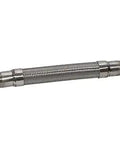 Vibration Quenching Flexible Metal Hose Handles Extreme Heat And Cold Like A Champ, 18in 304 stainless braid with fittings.