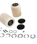 Premium Wheel Kit For Manual Pallet Jack H 2186 With White Nylon Wheels, Heavy Duty Replacement Parts shown with components