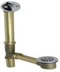 Image of Super Top Shelf Heavy Duty Tubular Brass Waste And Overflow Bathtub Drain With Adjustable Trip Lever And A Slick Chrome Finish.