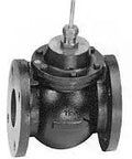 Top Shelf 3 Inch VG2000 Globe Valve With MP84 Pneumatic Spring Return Actuator Bulletproof Cast Iron Build And Premium Brass Trim Flanged Design showing the actuator and flanged connections.