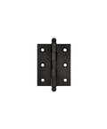 Solid Brass Cabinet Hinge Set With Ball Tips, 2.5 By 2 Inch Full Inset Hinge For Doors, Chrome Finish, Pair Of 10 Hinges, shown front view.