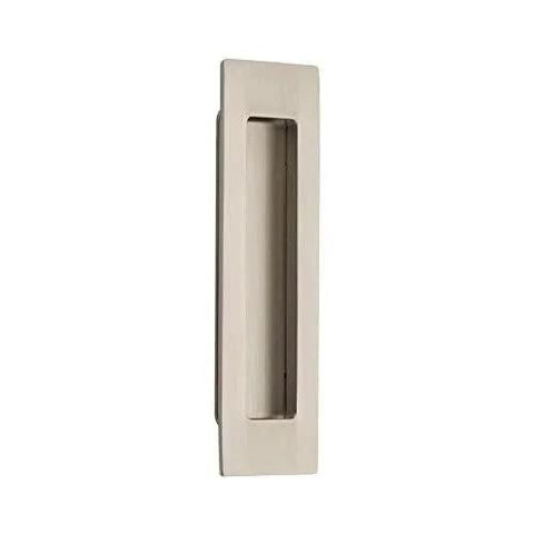 Emtek Modern Rectangular Flush Pull Satin Brass Door Hardware 1-3/4 Inch by 4 Inch Concealed Mount for Interior Doors