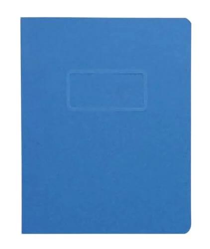 Front view of dark blue Pressboard Report Covers With Scored Side Hinge, Letter Size, 5 Pack, made of 65 percent recycled fiber paper.