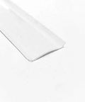 White vinyl 7/8-inch insert molding trim screw cover for RV trailer, close-up view