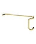 Brass 12 Inch By 33 Inch Back-To-Back Offset Push And Pull Glass Door Handle Set For Glass Mounted Installations With 1 Inch Tubing Works With Glass From Three Eighths To Three Quarters Inch Thick, brass offset handle