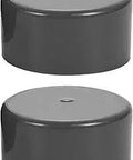 Two 4 Pack Trailer Hub Grease Caps 1.98 Inch Rubber Wheel Bearing Dust Covers, black, shown side by side for boat utility and RV trailers.