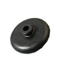 Close-up of black SP7 abrasive cutting head disc with central bore for waterjet cutter