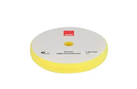Yellow BR150M fine foam pad for Big Foot Rotary Polisher LH19E Standard Kit, used for safe paint correction and finishing.