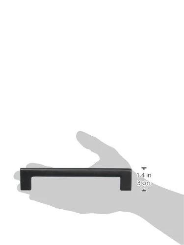 Emtek Trail Pull 6 Inch Center To Center Cabinet Pull Made In The United States Premium Cabinet Hardware For Kitchen And Bath Cabinets With Durable Zinc Construction Easy To Install Designed For Traditional And Modern Furniture Finishes Including Crystal shown against hand for scale