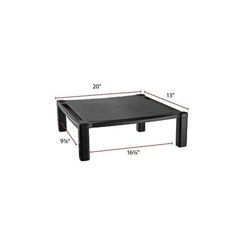Extra Wide Monitor And Laptop Stand With Height Adjustable From 3 To 6.5 Inches, 20 By 13.25 Inch Platform, Sturdy Black Desk Accessory