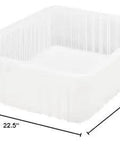 Dividable Grid Heavy Duty Part Organizer Bins Three Pack With Adjustable Dividers And Optional Clear Covers, Rugged Storage, 22.5x17.5x6 in