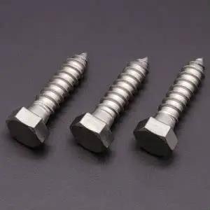 Heavy Duty 10 Pack Stainless Steel Hex Lag Screws 3/8 x 1-1/2 Full Thread For Decks Gazebos And Wood Connections product image