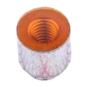 Twenty Piece Kickass Smd Round Nut Columns For Circuit Boards Surface Mount Hardware M3 Four Point Five Millimeter Copper Plated Finish, detailed view of threaded nut.