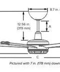 Keep It Chill With This Dope 84 Inch Smart Ceiling Fan Engineered For Indoor Or Outdoor Zones With Whisper Quiet Motors dimensions diagram.