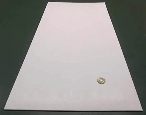 Virgin PTFE Flat Sheet One Eighth Inch Thick By 12 By 24 Inches, nonstick, chemical resistant, low friction for machinery and DIY