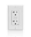 Top Rated Slim GFCI Receptacles Pack Of Ten 20 Amp White Weatherproof Electrical Outlets for indoor and outdoor wiring projects.
