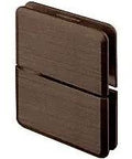 Slick Self Centering Glass To Glass Door Hinge In Rich Brushed Bronze with pivot adjustment for tempered glass doors.