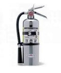 6 Pack 5 Lb Abc Dry Chemical Fire Extinguishers 2A 10 Bc Rating Drawn Steel Cylinders All Metal Valve in shiny finish.