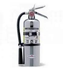6 Pack 5 Lb Abc Dry Chemical Fire Extinguishers 2A 10 Bc Rating Drawn Steel Cylinders All Metal Valve in shiny finish.