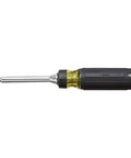 Ratcheting Multi-Bit Screwdriver 15-In-1 with Phillips Slotted Square Torx and Combo Bits Plus One Quarter Inch Nut Driver side view