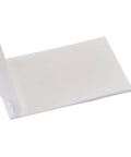 Lens cleaning paper sheet, lint-free white tissue, 4x3 inches, side view