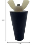Universal Rubber Winter Plug For 1/2 To 1 Inch Holes Tapered Multipurpose Stopper, shown with measurements 2.68 in x 1.98 in.