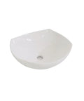 USZWBY Vessel Sinks Bathroom Vessel Sink Modern Simple Creative White Art Counter Basin Hotel Apartment Ceramic Wash Bathroom Bowl Sink, round white ceramic sink with center drain.
