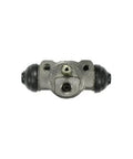 Rear wheel cylinder for Dodge Omni (1984–1986), metal body with rubber dust boots.