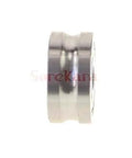 Butter Smooth 7 X 22 X 7 mm Sealed Ball Bearing With 1.5 mm V Groove Guide Pulley Sheave angled view, showcasing smooth design.