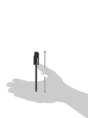 Matte Black Hinge Pin Door Stop With Ultra Low Profile And 0.25 Inch Clearance held in hand, showing 5.1-inch size for scale
