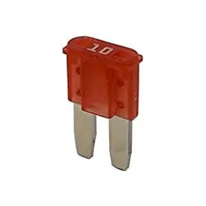 Red 10A automotive fuse from Plug In Add A Circuit Fuse Tap Adapter Kit 5 Pack 14 AWG Micro2 UL Wire Fuse Holders Up To 30A For Cars And Motorcycles.