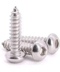 All Purpose Button Head Socket Cap Screws Set M5 X 45mm 304 Stainless Steel 18/8 With 3mm Hex Drive Self Tapping Point Full Thread