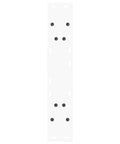 V Shaped Table Legs Set Of 2 White Powder Coated Steel bracket detail for mounting, heavy duty hardware for dining tables and desks.