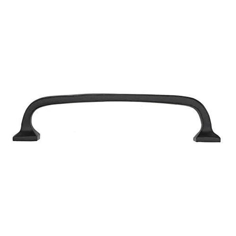 Front view of Six Inch C2C Modern Texture Cabinet Handle Pull In Solid Cast Iron Black Finish showing its sturdy design and texture.