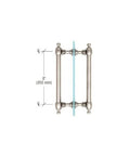 Polished Nickel 8 Inch Center-To-Center Colonial Style Back-To-Back Pull Handle With Brass Hardware Ergonomic Contoured Design