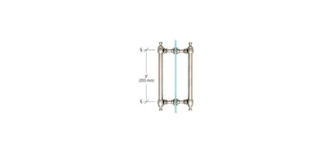 Polished Nickel 8 Inch Center-To-Center Colonial Style Back-To-Back Pull Handle With Brass Hardware Ergonomic Contoured Design