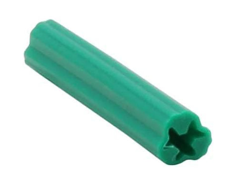 Expanding Plastic Screw Anchors With One Quarter Inch Hole And One And A Half Inch Length Pack Of 100 For Concrete Tile And Marble, green