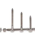Heavy Duty 10 Pack Stainless Steel Hex Lag Screws 3/8 x 1-1/2 Full Thread For Decks Gazebos And Wood Connections