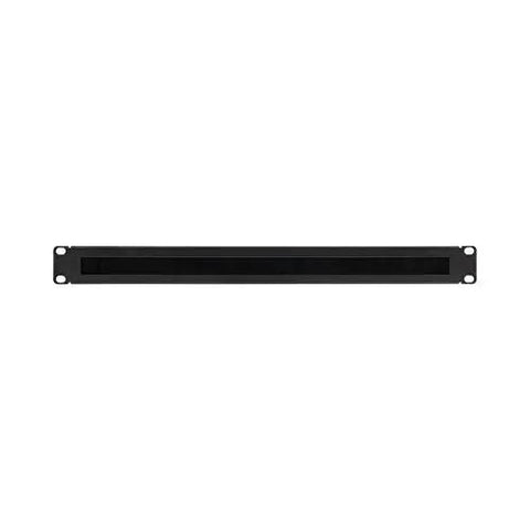 1U Rack Mount Cable Management Panel With Brush Slot For Clean Cable Entry For 19 Inch Racks Or Cabinets, Black, Heavy Duty Steel