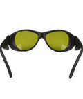 Premium Laser Safety Goggles Shielding Against 800-1700 Nm Infrared Beams With Badass Od 4 Plus Filter in black with yellow lenses.