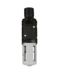 One Quarter Inch Piggyback Filter Regulator With Lubricator For Industrial Air Systems Shop Floor Ready 1000 Series Manual Drain Poly Bowl