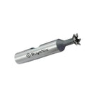 Buyohlic dovetail cutter end mill, angled side view, 3/8-inch shank, 45° HSS double-edged