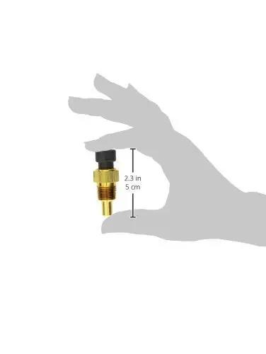 Straight Swap TX43T Engine Coolant Temperature Sensor held in hand for size reference, showing compact design and rugged build.