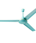 Heavy Duty 1200Mm Three Blade Metal Ceiling Fan With Low Decibel Operation For Indoor Or Outdoor Hangouts in light blue color.