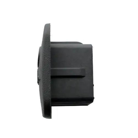 Side view of Toyota Stainless Steel Trailer Hitch Cover PT22835960HP Heavy Duty Receiver Cap For Cars And SUVs Built To Last Rugged Shine.