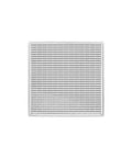 4 Inch Square Shower Drain Kit Delivering A Slick Matte White Wedge Wire Grate Paired To Rock Solid Abs Housing, top view of the grate.